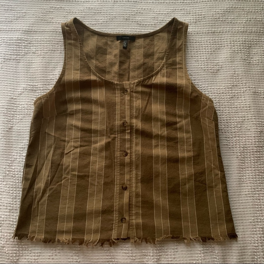 DREW-Button Down Cotton Striped Tank Top